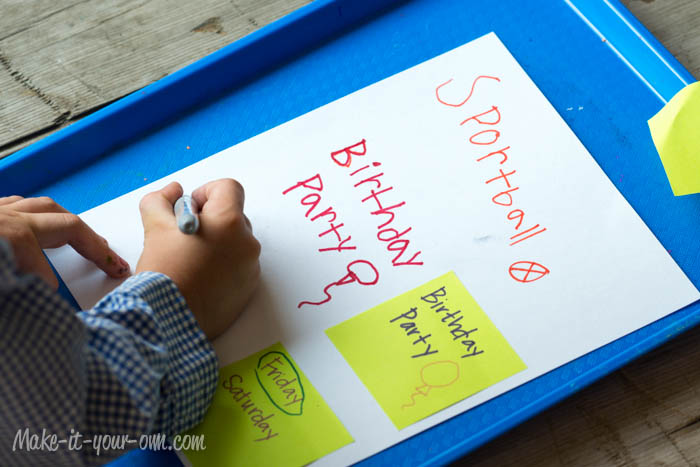 » Back to School: Kid Made Family Schedule Board