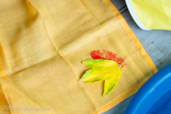 Fall Fun:  Making a Tea Towel with Leaves from make-it-your-own.com (Arts, crafts and activities for kids)