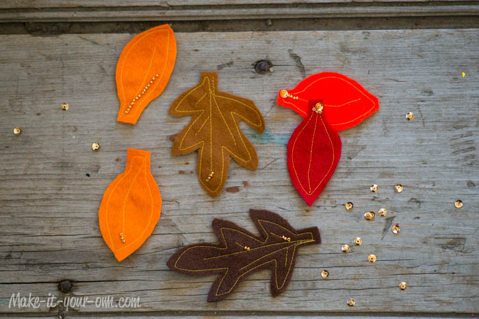 Fall Fun: Traced Leaves- Hair Clip from make-it-your-own.com (Art, crafts and activities for kids)