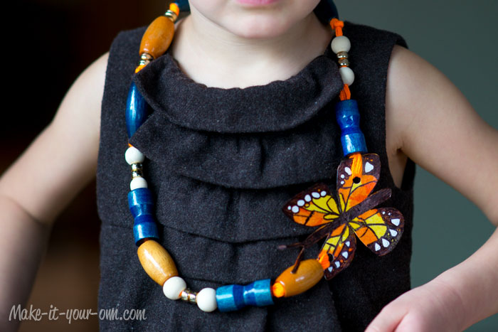 Monarch Butterfly Necklace from make-it-your-own.com (Art, crafts & activities for kids)