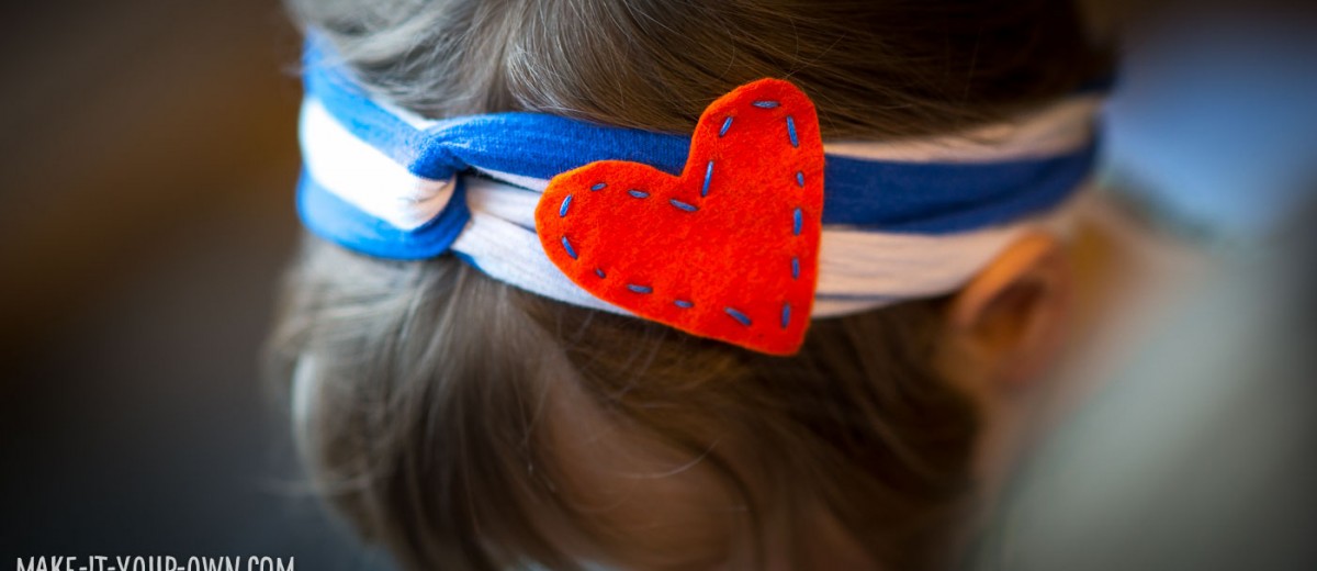 Valentine's Day: Up-cycled T-shirt Headband with make-it-your-own.com (Crafts & activities for kids)