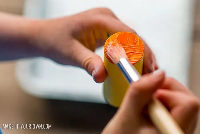 Stamping with Blocks with make-it-your-own.com (Crafts & activities for kids) *This is a great trick to hide stains!