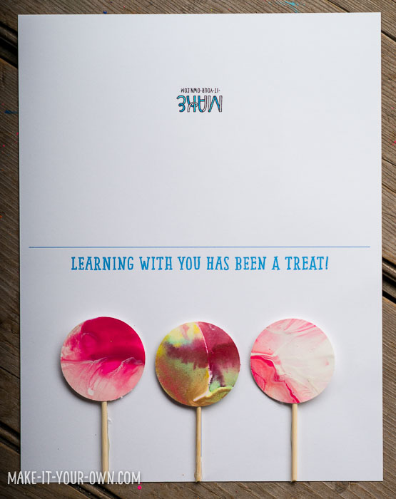 Treat Thank You Card (perfect for teachers, instructors and leaders) from make-it-your-own.com (Crafts & Activities for Kids)