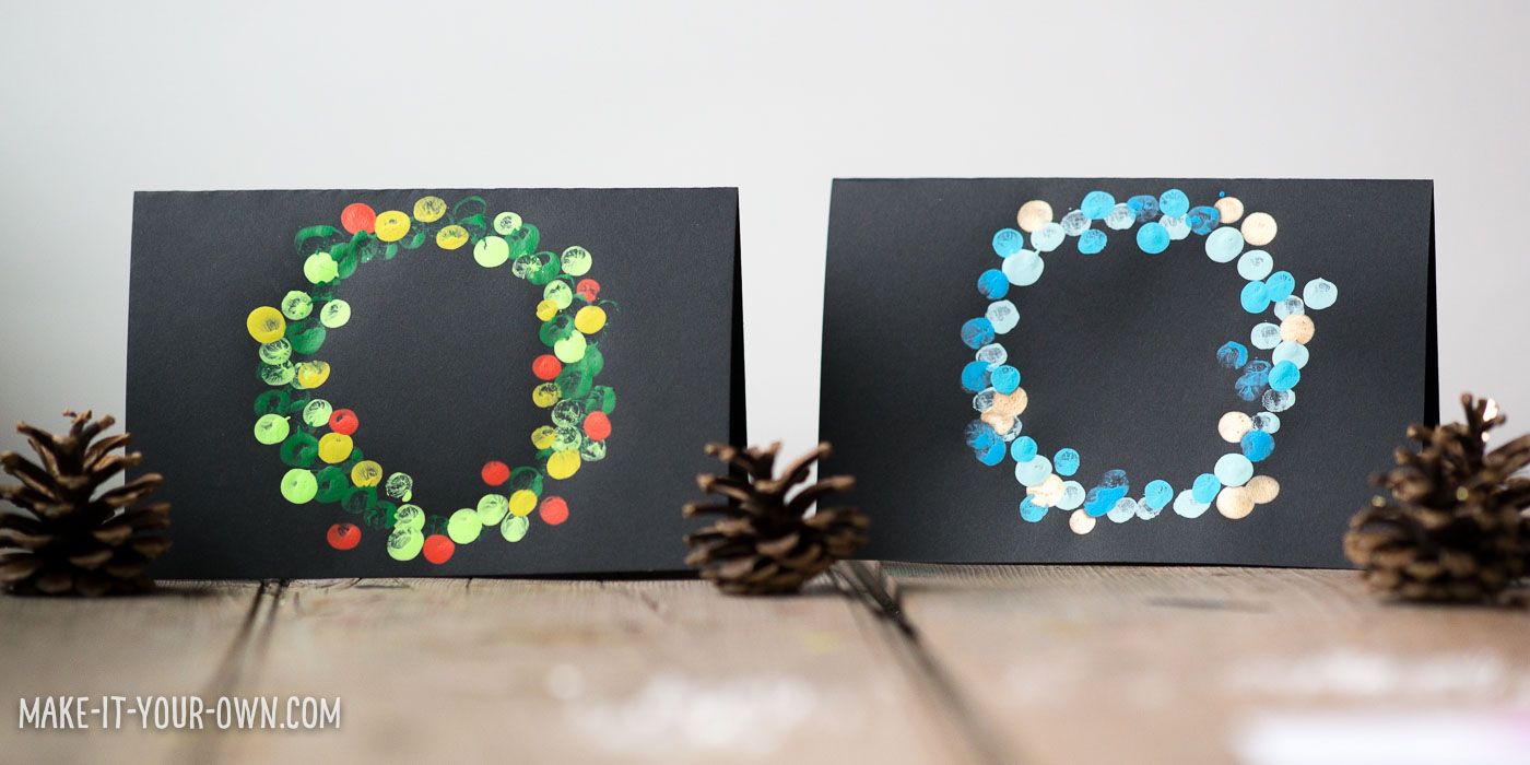 » Handmade Cards Finger Painted Wreath