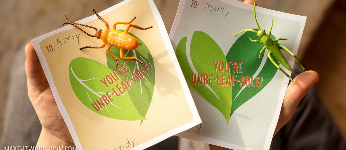 Bug Pin Printable Valentine's Day Cards with make-it-your-own.com (Creative activities for kids)
