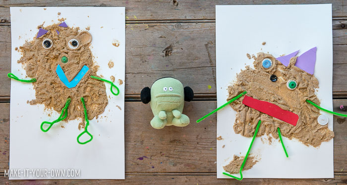 Mud painting with make-it-your-own.com (Creative activities for kids)  Use this easy mixture to make sandy paintings! 
