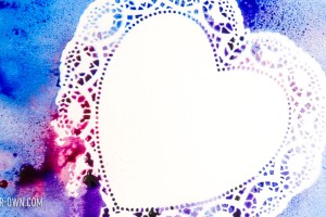 Spray Painted Hearts: Need a last-minute painting experience? Paint over doilies to create this negative space image.