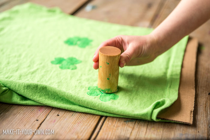 Last minute DIY St. Patrick's Day T-shirt for kids!  This easy DIY is a quick way to personalize a t-shirt or hide a stain on an existing shirt!