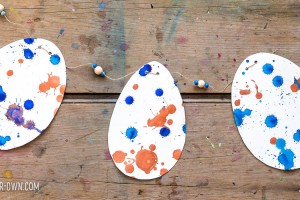 Drip Drop Speckled Eggs: Develop your find motor skills by using pipettes to create this Easter egg project!