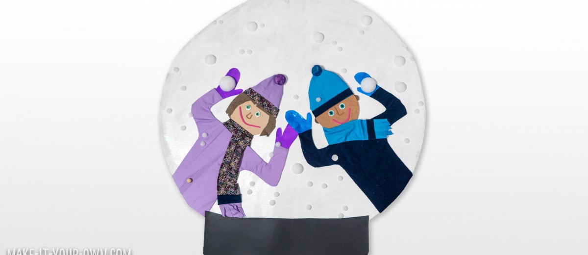 Make a Giant Snow Globe: Trace your body and put yourself into a gigantic snow globe!