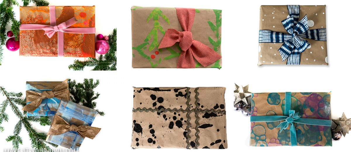 Kid-Made Wrapping Paper Ideas: Children can create their own holiday gift wrap to add a personalized touch to Christmas gifts!