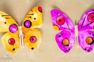 WATERCOLOUR BUTTERFLIES: Use recyclables to create prints with glue and then paint your butterfly with watercolour paints- a perfect project for children to celebrate spring!