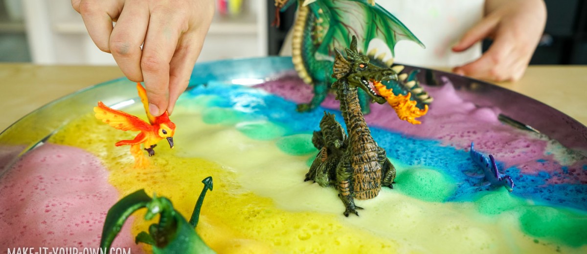 Magical Sensory Play: Make a Magical Mushroom Brush, Rainbow Foam and Glittery Water to Wash Unicorns, Dragons, Pegai and all your magical creatures!