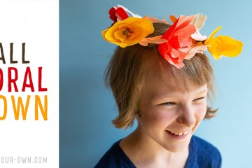 Make this crepe paper floral and leaf crown- perfect for Fall! We show you three options: how to make the flowers with crepe paper, coffee filters and cupcake lines for this beautiful Autumn crown that would be perfect for photo shoots, birthday parties and costumes!