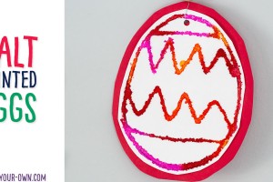Salt Painted Easter Eggs: Explore warm and cool colours with this interesting painting technique that makes a beautiful Easter craft!