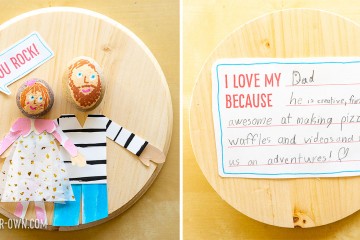 Father's Day Portraits: Combining rocks and collage, this project that we made For Red Ted Art's 31 Days of Dad. It includes 2 free printables!