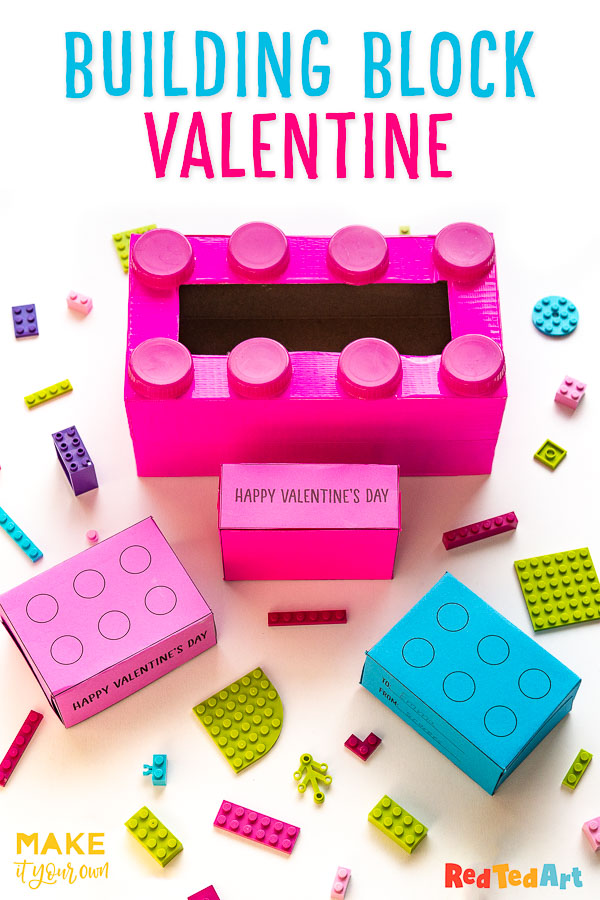 Building Block Valentine: Make this LEGO inspired Valentine for your classmates and this Building Block Valentine Box to go with it! This paper and recyclable craft is sure to be a hit!