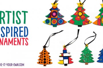 Make these artist inspired Christmas Tree ornaments for a handmade holiday gift! We feature ones inspired by: - Georgia O'Keeffe - Sonia Delaunay - Henri Matisse - Vincent Van Gogh - Piet Mondrian - Jackson Pollack - Yayoi Kusuma - Wassily Kandinsky - Keith Haring - Kenojuak Ashevak We show you a few tips to make children's Christmas craft one that you can give to friends, neighbours, teachers and family to hang on their holiday day tree! This kid's craft encourages children to explore and recreate in the style of well known artists, so that they can start to identify some of their famous pieces and characteristics of their personal style!