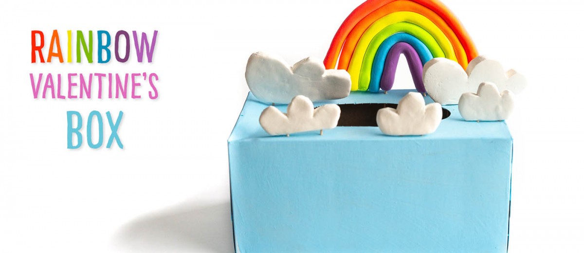 Transform a tissue box into a box to collect Valentine's Day cards! Make the rainbow and the clouds out of Crayola Model Magic to turn your box into the sky! This Valentine's day recycled craft is sure to bring a smile to kids' faces!