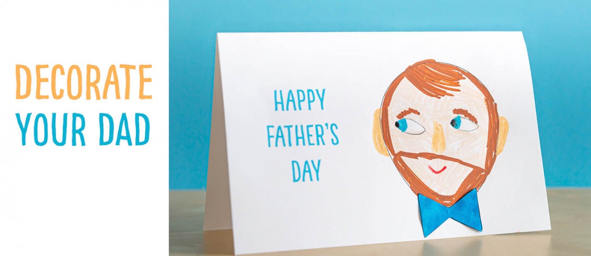 Decorate your dad! 3 Father's Day ideas: 1) Design Dad for Father's Day using loose parts 2) Decorate Dad's face for this Father's Day craft using supplies you have at home 3)Make a Father's Day card with dad's face on the front! #fathersday #fathersdaycard #fathersdaycraft #fathersdaycrafts