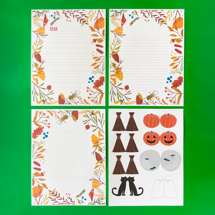 Fall Writing Paper Templates and Pencil Topper Printables (Great for Halloween, Fall or Thanksgiving Writing) 