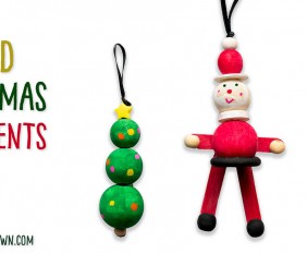 Beaded Christmas Ornaments: We show you how to make a snow person/ snowman, Santa and a Christmas tree ornament all out of wooden beads! These cute holiday ornaments make a wonderful children's craft (and develop their fine motor skills in the process). See the video tutorial with the steps on our website. #christmas #christmasornament #ornament #hoidays #holidayornament #beadedornament #beadornament #beadcraft #kidcraft #kidscraft #santa #christmastree #snowman #snowperson #crafttutorial #craftinstructions #christmascraft