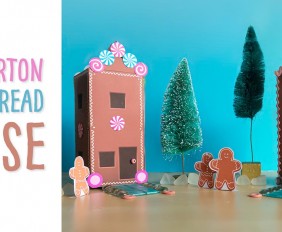 Use these printables to turn a juice or milk carton into a 3D gingerbread house! Complete with printable gingerbread people, trees and paper candies to decorate! This makes a great Christmas small world play scene for kids using recyclables!