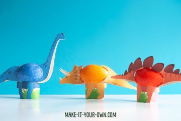 Dinosaur Easter Eggs: Print the templates to make three different dinosaurs (there are ones to colour yourself as well). Make these prehistoric pals for a fun Easter activity, particularly for older children!