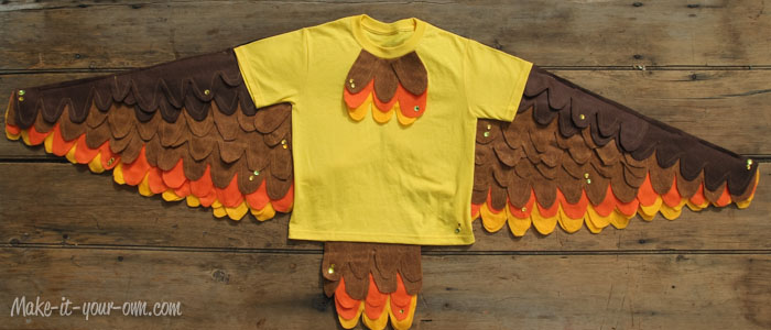 Transforming A T Shirt Bird Costume - Diy Child Bird Costume