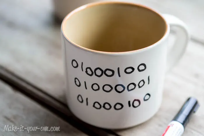 Secret Message Mug: Binary Code for DAD