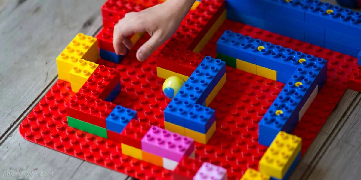 Rainy Day Fun:  Reader Idea- Building Block Marble Maze