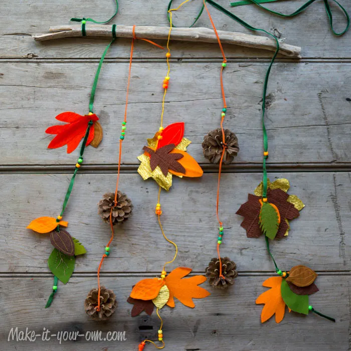 Fall Fun: Traced Leaves- Wall Hanging from make-it-your-own.com (Art, crafts and activities for kids)