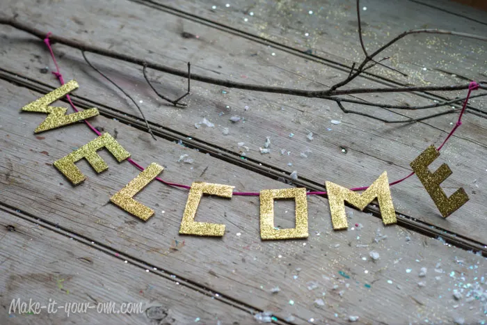 Glittered Letter Garland from make-it-your-own.com (Art, crafts & activities for kids)
