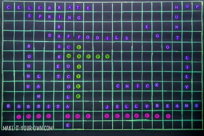 Giant Word Search (We used this for an Easter card, but it can work for any occasion!)
