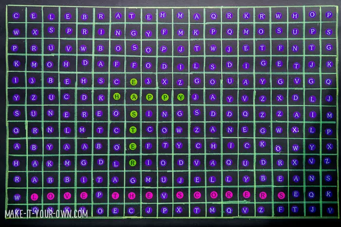 Giant Word Search (We used this for an Easter card, but it can work for any occasion!)