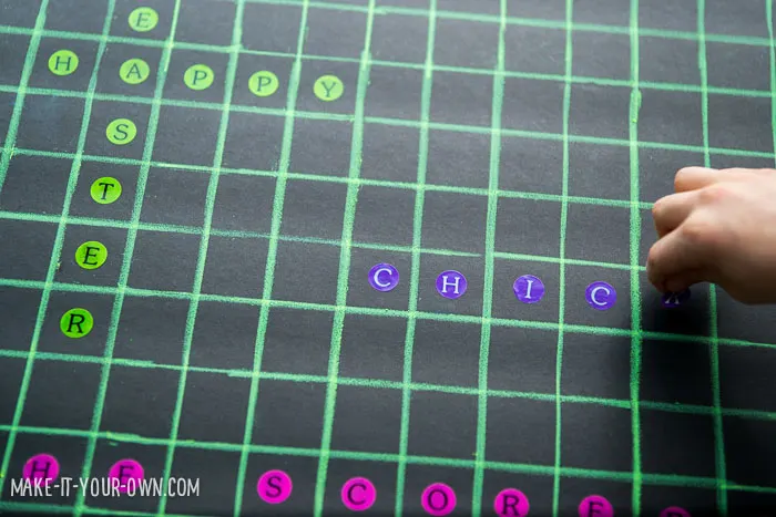 Giant Word Search (We used this for an Easter card, but it can work for any occasion!)