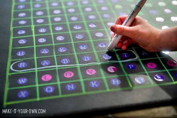 Giant Word Search (We used this for an Easter card, but it can work for any occasion!)