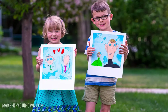 Polaroid Portraits (perfect for Father's Day!) from make-it your-own.com (Crafts & Activities for Kids)