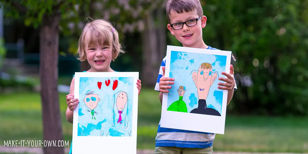 Polaroid Portraits (perfect for Father's Day!) from make-it your-own.com (Crafts & Activities for Kids)