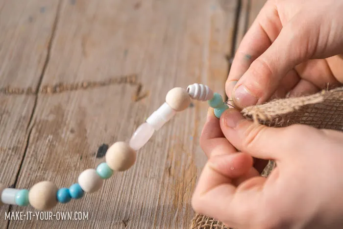 Sew a wave: Create a wave sewing on burlap, inspired by The Great Wave Off Kanagawa