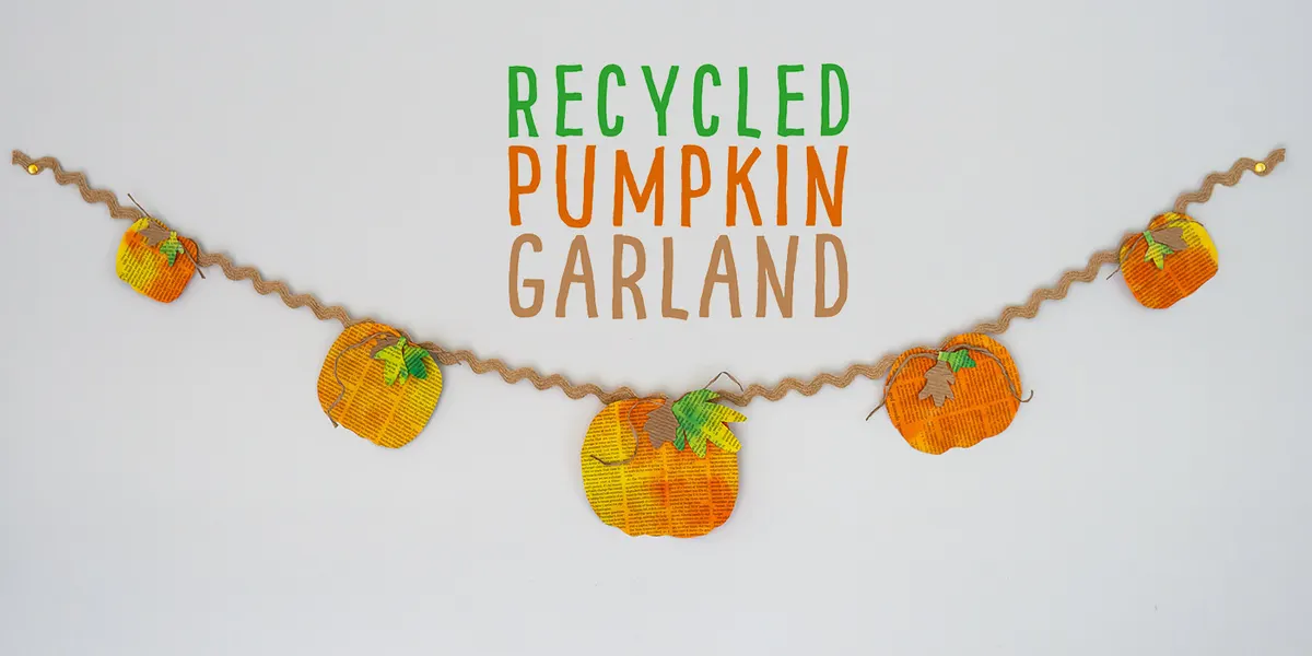 Make this Fall PUMPKIN GARLAND out of newsprint and a bit of watercolour paint!