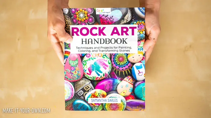 Create a ROCK SUNFLOWER inspired by nature and the ROCK ART HANDBOOK which details the best supplies and different types of creative rock painting projects!