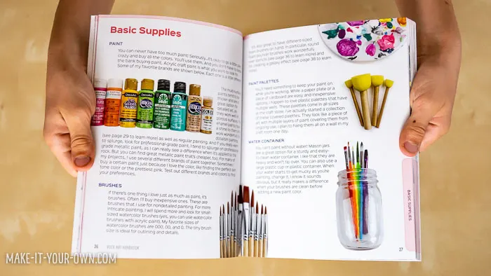 Create a ROCK SUNFLOWER inspired by nature and the ROCK ART HANDBOOK which details the best supplies and different types of creative rock painting projects!