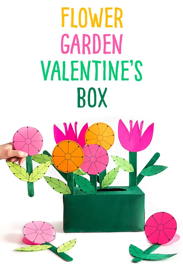 We provide you with free prinables to make both a flower garden box for collecting notes and a flower Valentine's Day card to give away to your classmates! Wouldn't it be cute to attach them to a packet of seeds for your friends!?