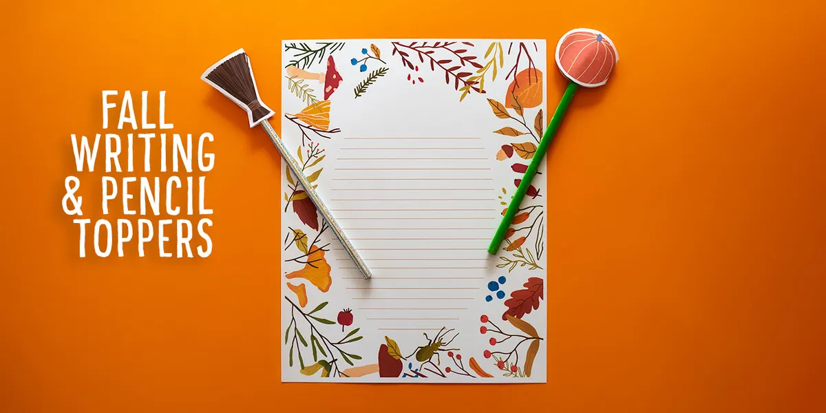 Fall Writing Paper Templates and Pencil Topper Printables (Great for Halloween, Fall or Thanksgiving Writing)