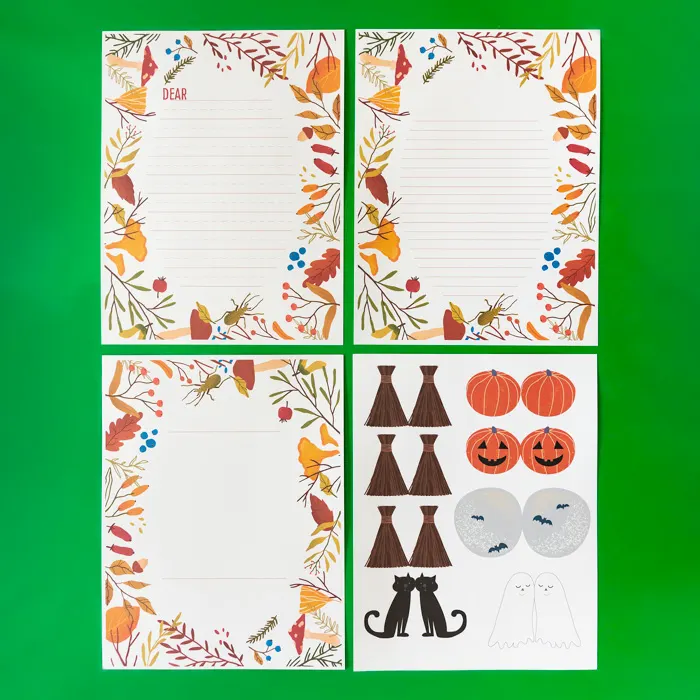 Fall Writing Paper Templates and Pencil Topper Printables (Great for Halloween, Fall or Thanksgiving Writing)